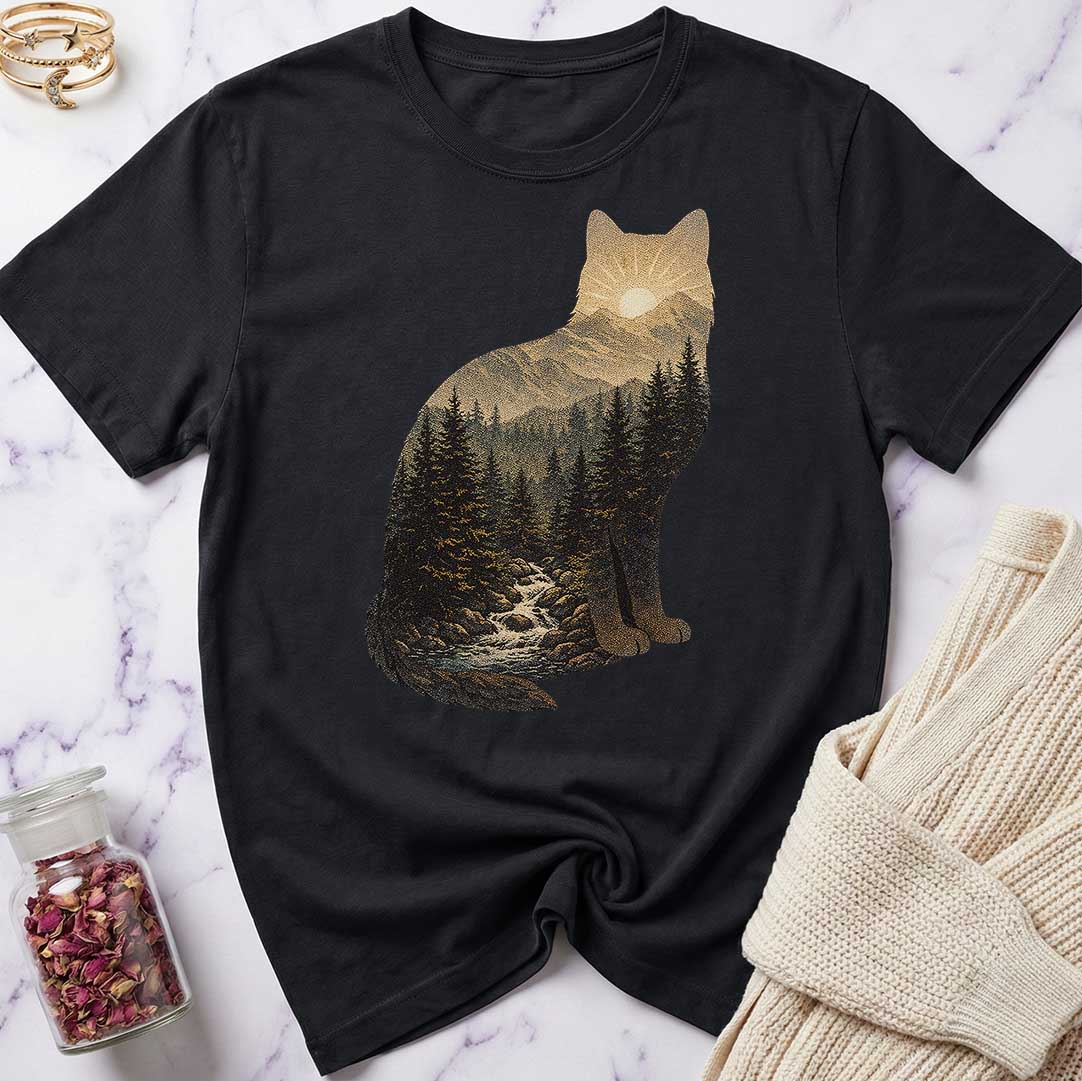 Forest Sunset Cat T-Shirt