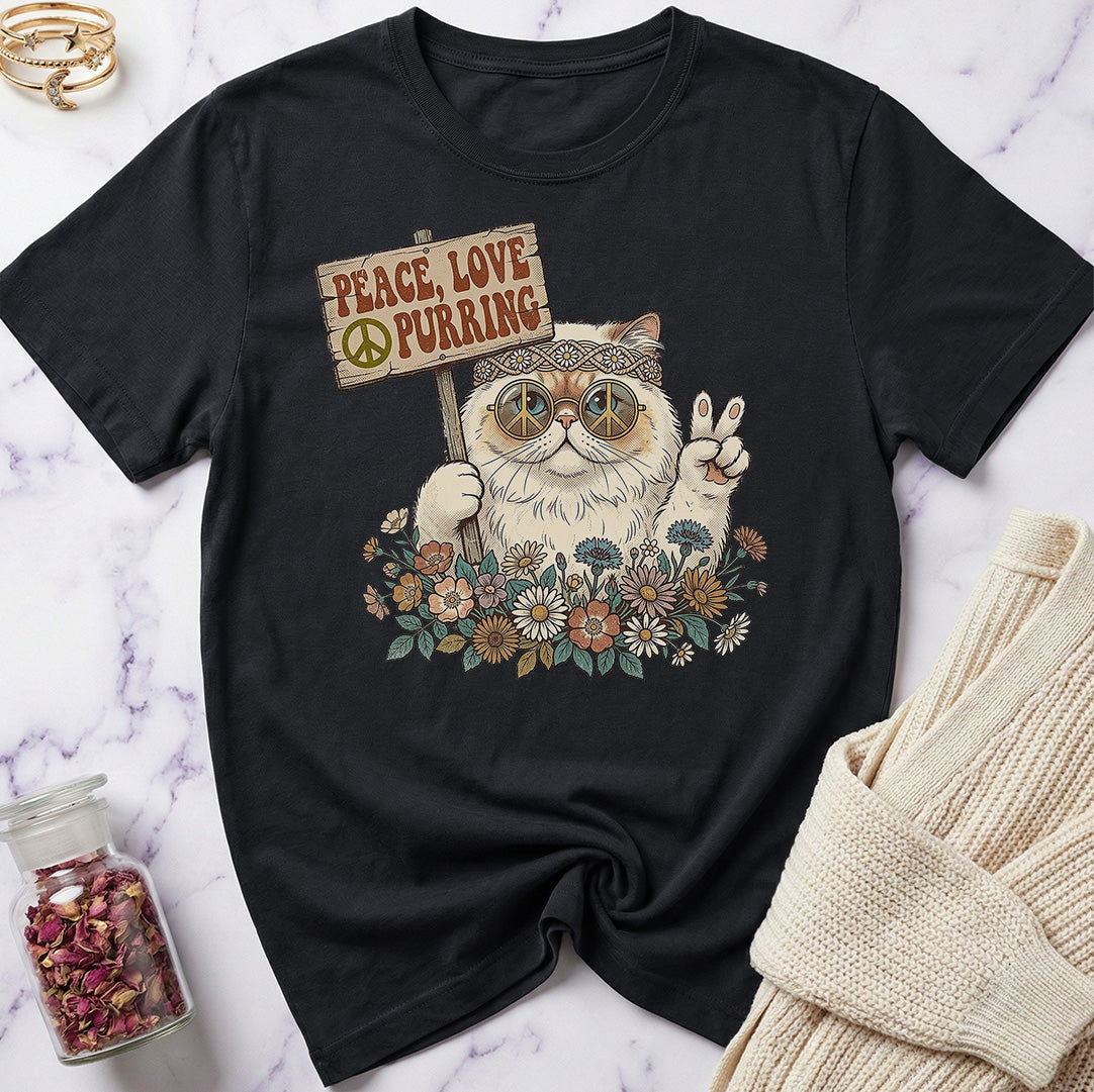 Hippie Peace Cat T-Shirt