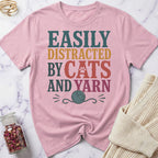 Easily Distracted by Cats and Yarn T-Shirt
