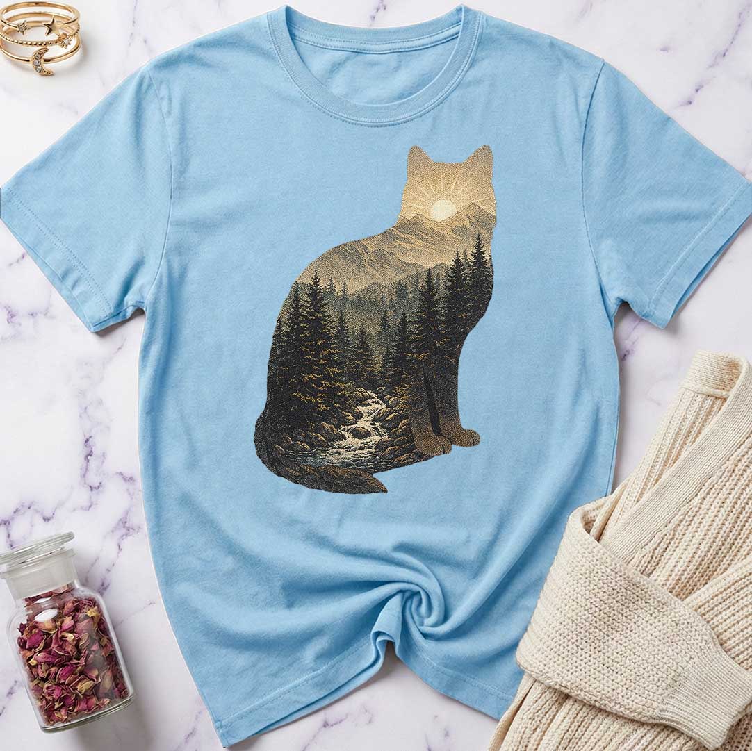 Forest Sunset Cat T-Shirt