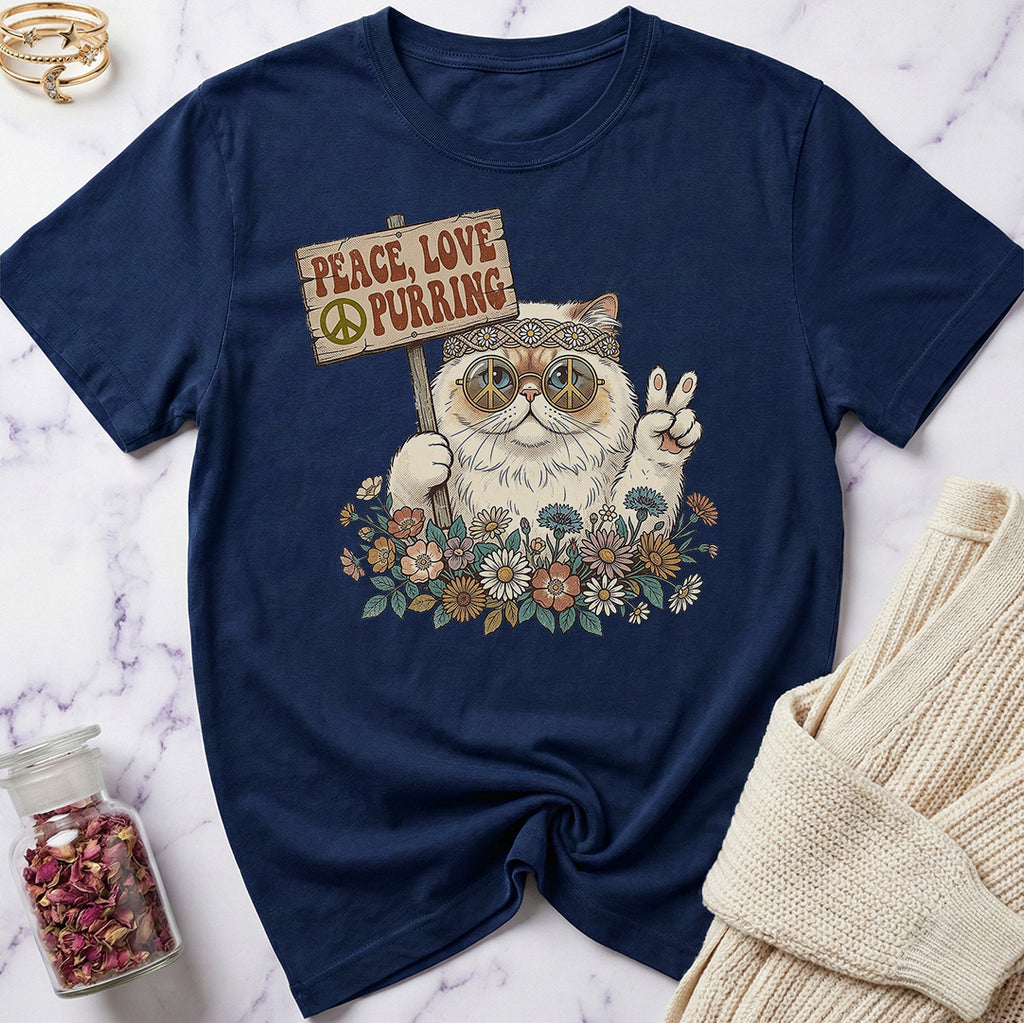 Hippie Peace Cat T-Shirt