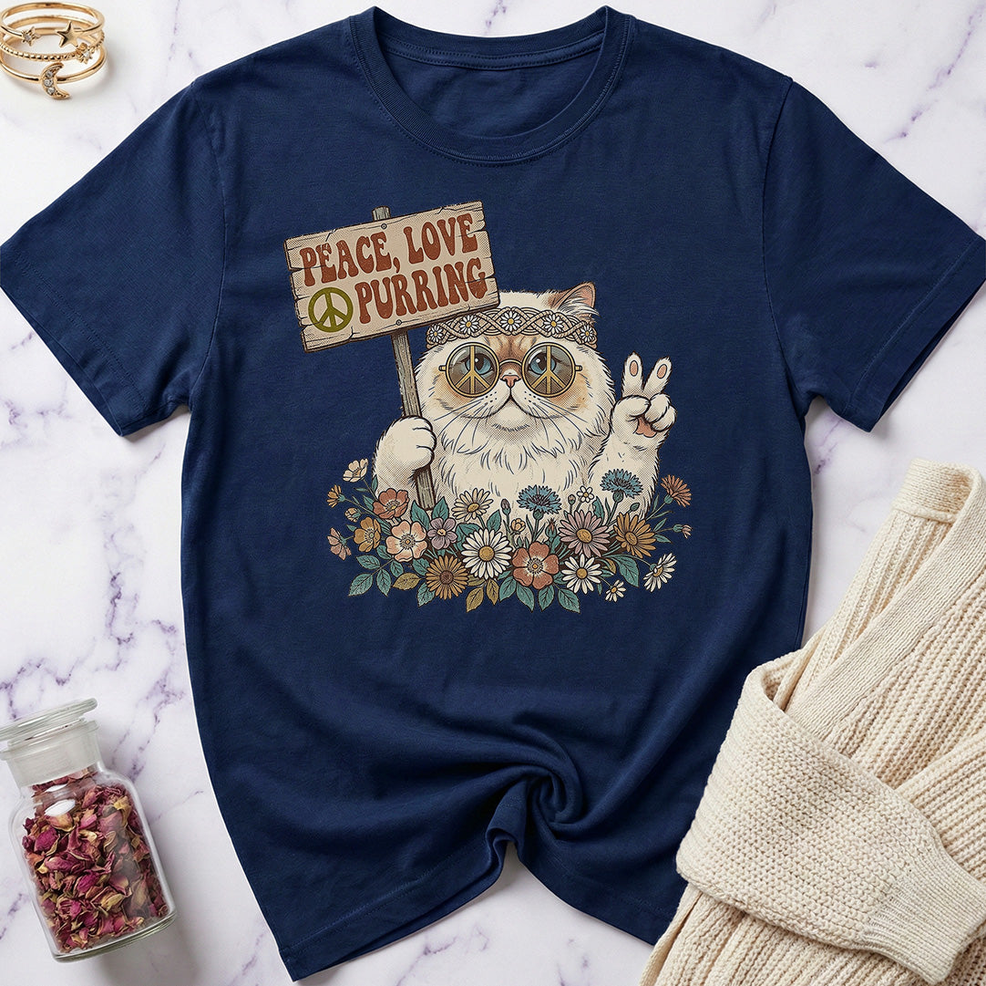 Hippie Peace Cat T-Shirt