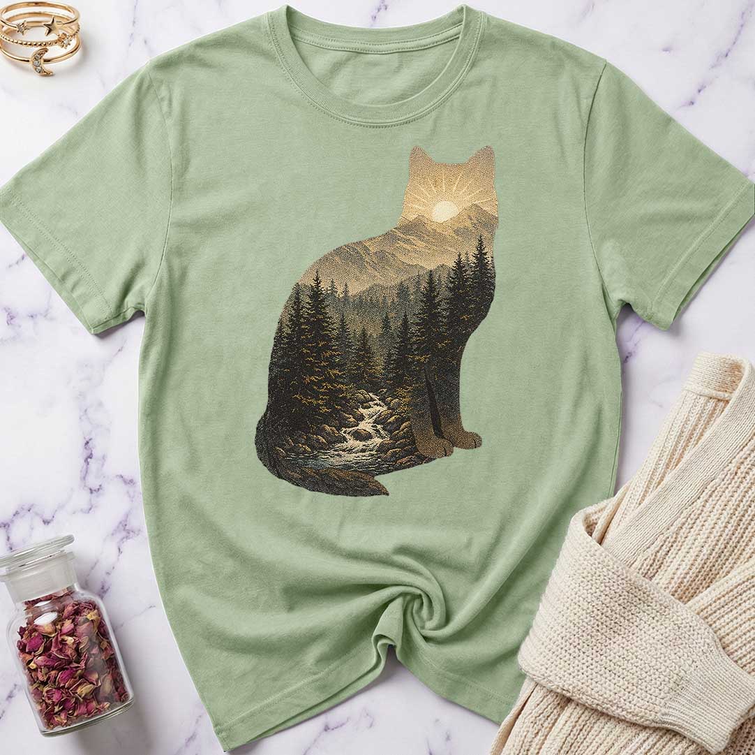 Forest Sunset Cat T-Shirt