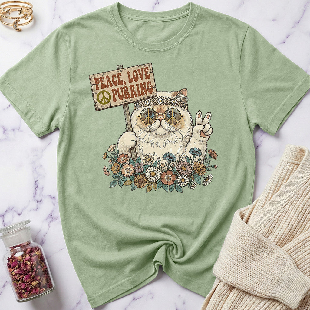 Hippie Peace Cat T-Shirt