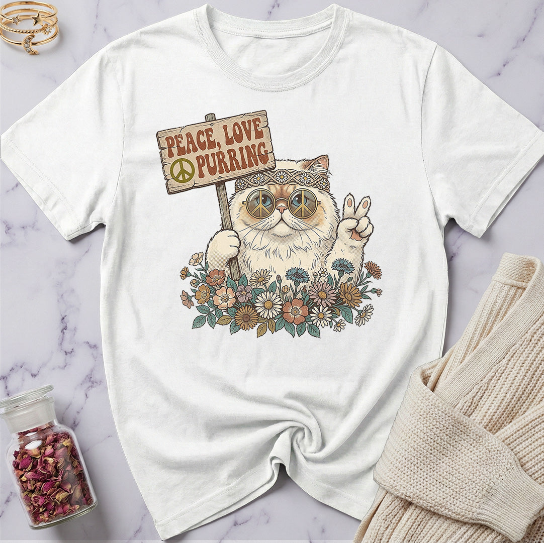 Hippie Peace Cat T-Shirt